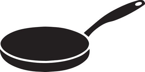 Frying Pan Silhouette Vector — Cookware Icon, Kitchen Utensil Clipart