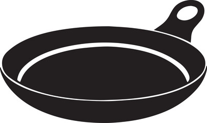 Frying Pan Silhouette Vector — Cookware Icon, Kitchen Utensil Clipart