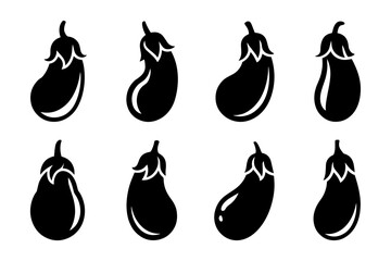 eggplant vegetable healthy food silhouette