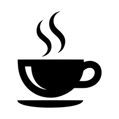  steaming hot coffee cup  silhouette