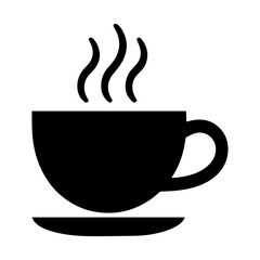  steaming hot coffee cup  silhouette