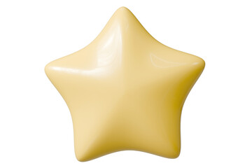 3d star icon. rating and favorite concept. Minimal cartoon yellow shiny star shape for game level reward isolated on white background. 3d render.
