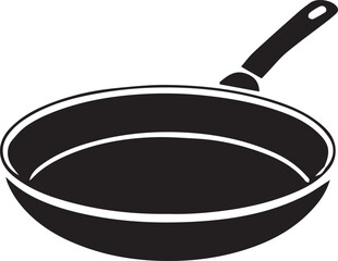 Frying Pan Silhouette Vector — Cookware Icon, Kitchen Utensil Clipart