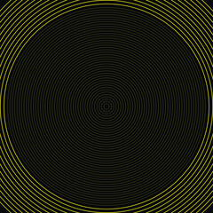 Concentric Circles A Yellow-On-Black Optical Illusion