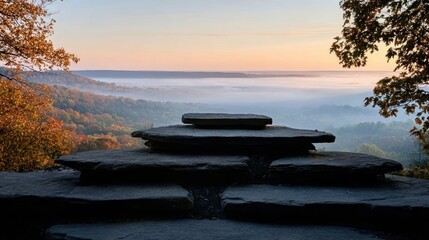 Natural wonder visualization with rocks and mist, suitable for branding or inspirational content