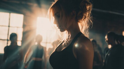 Women practice fitness training in a gym with energy and focus. The scene shows strength sweat and athletic dedication.