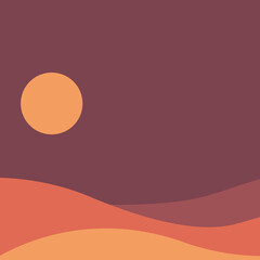 vector illustration of a sun and beach
