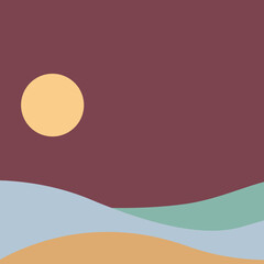 vector illustration of a sun and beach