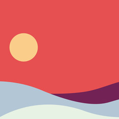vector illustration of a sun and beach