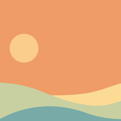 vector illustration of a sun and beach