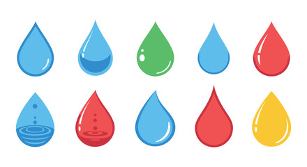 colorful water droplets arranged neatly in two rows