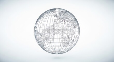 Wireframe Globe - A Digital Representation of Earth.