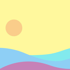 vector illustration of a sun and beach