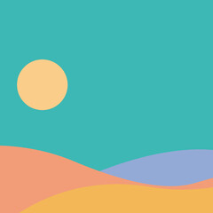 vector illustration of a sun and beach