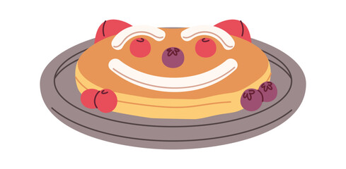 Breakfast pancakes dish childlike design