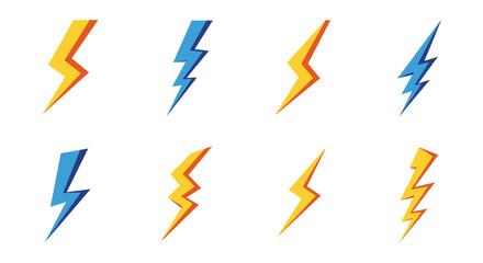 vibrant lightning bolts in blue and yellow colors