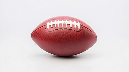 American football isolated on white background, clean product shot with subtle shadows, even studio lighting, f/8.0 --v 7.0 --ar 16:9 --c 20 --s 20 --style raw