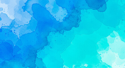 Obraz premium Abstract watercolor background with blue and turquoise hues