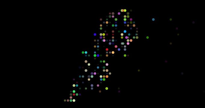 Surreal Circles Swarm to Form Lebanese Generative Silhouette