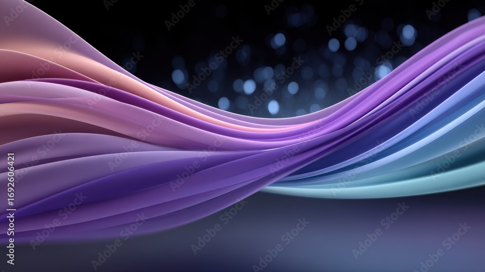 Aufkleber Colorful lines create a mesmerizing flow motion bokeh that dances across a dark backdrop while blending harmoniously into a dreamlike atmosphere