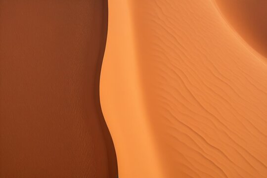 Sanfte D&uuml;nenlandschaft in der W&uuml;ste, goldener Sand mit weichen Kurven und feinen Strukturen, minimalistische Naturaufnahme, abstrakte Formationen, trockene Landschaft