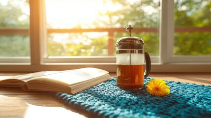 Lifestyle visualization with coffee scene, suitable for branding or inspirational content