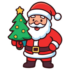 Modern Christmas Santa Claus Illustration