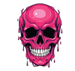 Fototapeta premium Pink Skull Melting Illustration