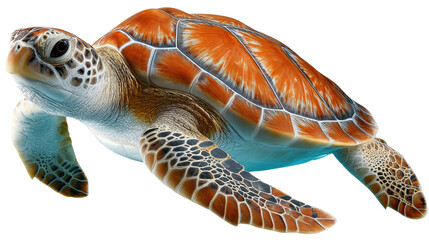 Ocean's Gentle Guardian: An exquisite view of a sea turtle in the turquoise depths, its vibrant shell and graceful form a testament to the wonder of the sea. A serene and majestic sight.