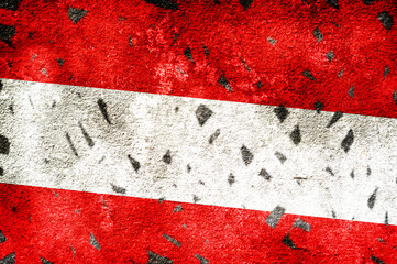 Grunge filter style of Austria national flag background.