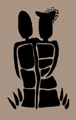 Minimal abstract image for printing. Picture for modern interiors. The picture is painted by hand on a tablet. © neurostructure