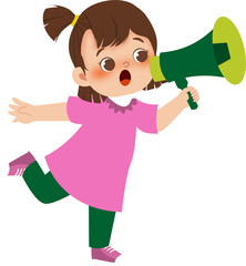 little girl with megaphone