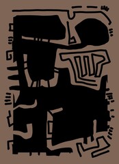 Minimal abstract image for printing. Picture for modern interiors. The picture is painted by hand on a tablet. © neurostructure