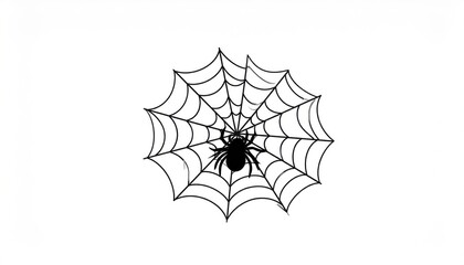 A spider web with gold stars and ornaments decorates a festive holiday card