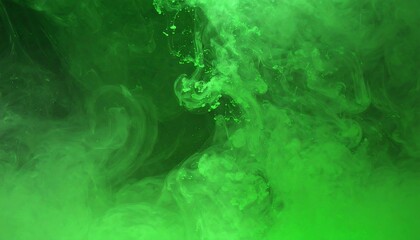 Fototapeta premium Abstract swirling green ink in motion