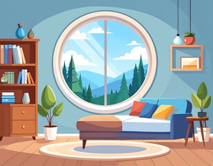 Cozy room with mountain view