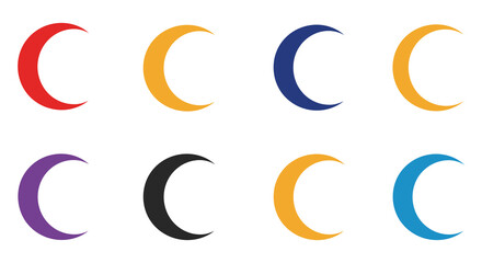 colorful crescent shapes arranged neatly in two rows