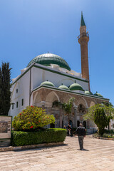 The Al Jazzar Mosque in Acre, Akko's old city on a sunny day.
