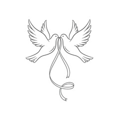 Fototapeta premium Illustration of a decorated stage with flowers and draped fabric in line art style