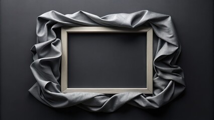 Elegant Gray Fabric Draped Around a Simple Wooden Frame, Perfect for a Sophisticated Design or Presentation