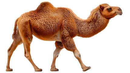Desert Explorer: A majestic camel confidently strides across an open expanse, its strong form a testament to its desert adaptability and resilience.