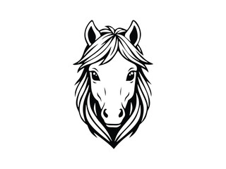 silhouette vector illustration of a pony head isolated on white background 