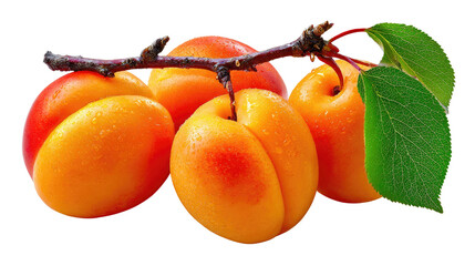 Juicy Apricots: Captivating still-life features a cluster of ripe apricots, showcasing their vibrant hues and succulent allure against a clean backdrop.