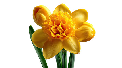 Golden Narcissus: A radiant yellow daffodil proudly presents its petals, showcasing delicate details and inviting viewers to celebrate the arrival of spring and the renewal of life.