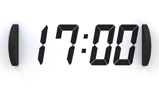 Digital clock displaying 1700 on a white background