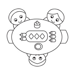 Children Celebrating Around a Table with Candle and Game hanukkah illustration