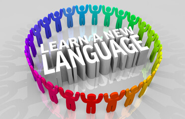 Learn a New Language International Communication People Speaking Together 3d Illustration
