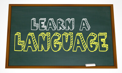 Learn a Language Chalk Board Class Course School Lesson 3d Illustration