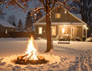 Cozy winter night at home