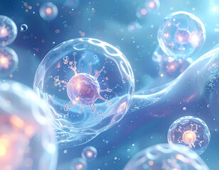 Glowing Cells – Clean Futuristic Bio Background